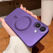 Ucuc iPhone 16 Uyumlu Metalik Dokulu Kamera Koruma Anti-Darbe Manyetik Silikon Kılıf