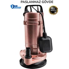 Moonshop Bakır Sargı Şamandıralı Dalgıç Temiz ve Kirli Dere Kuyu Su Motoru Drenaj Dalgıç Su Pompası 20 mt Dik