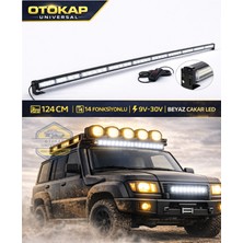 Otokap Universal 124CM 14 Fonksiyonlu Off Road LED Çakar Bar 9V-30V 4x4 Beyaz Projektör Işık