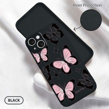 HONTINGA iPhone 15 ile Uyumlu Kılıfı Içi Kadifeli Düşüme Önleyici Basitlik Anti Düşme Kamera Korumali Kelebek Desen Telefon Kılıfı Kadın ve Erkek Için Uygundur K6-0211