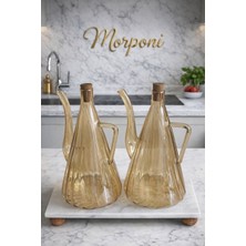 Morponi Mermer Stantlı Glazzy Çizgili Tasarım Yağdanlık 750 ml +750 ml Amber