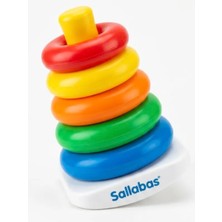 Feyza Design Renkli Sallanan Çıngıraklı Halkalar Ilk Kule Oyuncağı