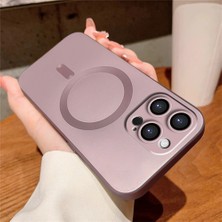 Ucuc iPhone 14 Pro Uyumlu Metalik Dokulu Kamera Koruma Anti-Darbe Manyetik Silikon Kılıf