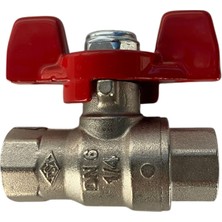 Pakkens 1/4" Kelebek Volanlı Küresel Vana Dişi / Dişi