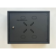 Nif Bilişim Iki Yönlü Kilitli Metal Pano Hareketli Raf Kayıt Cihazı Panosu dvr Box 45CMX35CMX10CM Siyah