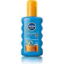 SHC4200 Sun SPF50 Çift Etkili Yüksek Koruyucu Bronzluk Vücut Güneş Spreyi 200ML, Doğal Bronzluk, Uva