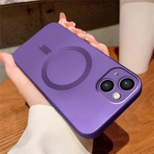 Ucuc iPhone 15 Uyumlu Metalik Dokulu Kamera Koruma Anti-Darbe Manyetik Silikon Kılıf