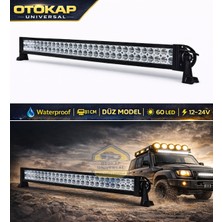 Otokap Universal 81CM 180W Çift Sıra 60 LED Off Road Bar 12V-24V 4x4 Projektör Işık Araç Tavan Ledi
