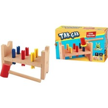 Feyza Design Ahşap Motor ve Çekiçli Tak Çak Oyunu Çocuklar Için Eğlenceli Aktivite