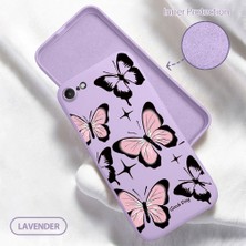 HONTINGA iPhone Se 2022 ile Uyumlu Kılıfı Içi Kadifeli Düşüme Önleyici Basitlik Anti Düşme Kamera Korumali Kelebek Desen Telefon Kılıfı Kadın ve Erkek Için Uygundur K6-0211