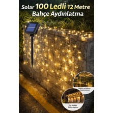 Eco Lounge Solar 100 Ledli 12 Metre Bahçe Aydınlatma | Güneş Enerjili LED Işık Zinciri Dış Mekan Peyzaj Aydınlatma
