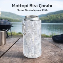 Mottopi Elmas Desenli Bira Kılıfı,Bira Çorabı, Biranız Isınmasın Eliniz Üşümesin Gizli 500 ml Şişe Teneke Termos Kılıf,İçecek Kılıfı-TRANSPARAN