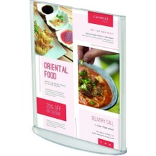 Snapper A4 Oval Tabanlı Masaüstü Şeffaf Föylük Broşürlük Fiyatlık 25LI Paket