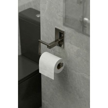 Zift Unique 304 Paslanmaz Çelik Füme Titanyum Tuvalet Kağıdı Askısı Yapışkanlı , Wc Kağıdı Tutacağı  Parlak Lüks