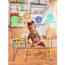 Feyza Design 300 Parça Bambu Pipet Çubukları Hafıza ve Dikkat Geliştirici Oyuncak