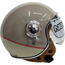 Nero TK06 Çenesiz Yarım Kask Bej + Baff Hediyeli