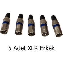 CHESTER Profesyonel Xlr Erkek Jak - Mikrofon ve Ses Sistemleri Için 3 Pinli Konnektör 5'li Set