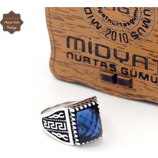 Midyat Nurtaş Gümüş Safir Taşlı Artuklu Model 925 Ayar Gümüş Çocuk Yüzüğü 201025319
