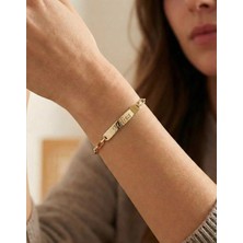 İryum Kişiye Özel İsimli Künye Altın Bileklik- 14 Ayar