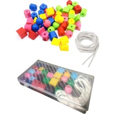 Feyza Design Ipe Boncuk Dizme Renkli Geometrik Şekiller Eğitici Oyuncak