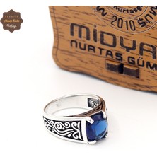 Midyat Nurtaş Gümüş Safir Taşlı Sarmaşık Model 925 Ayar Gümüş Çocuk Yüzüğü 201025316