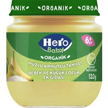 Hero Baby Organik Muz Armut Tahıllı Kavanoz Mama