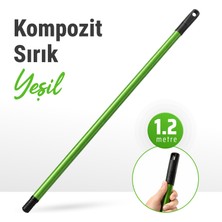 Badem10 (1 Adet) 1365 Yeşil Kaplama 1,2 M Kompozit Sırık Boya Badana Dekorasyon Kompozit Fırça Sapı