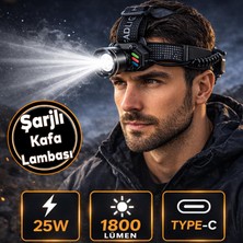 Nzb Profesyonel Şarjlı LED Kafa Lambası 25W 1800 Lümen Kamp Madenci Balıkçılık Zoomlu Baş Feneri