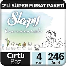 SHC4200 Sleepy Bio 2'li Fırsat Paketi Bebek Bezi 4 Numara Maxi 246 Adet