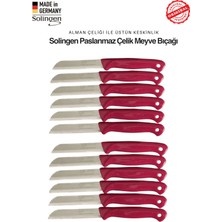 Solingen Profesyonel Pembe Meyve Bıçağı Ultra Keskin Paslanmaz Çelik Mutfak Bıçağı - 12'li Set