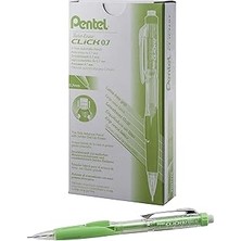 SHC4200 Pentel Twist-Erase Click Mekanik Kalem, (0,7 Mm), Şeffaf Varil, Kireç Yeşili Kavrama, 12'li Pa