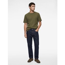Koton Kısa Kollu Dokulu Bisiklet Yaka Slim Fit Tişört