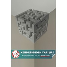 Pi Papers 3D Küp Duvar Sticker Illüzyon Duvar Dekoru – Yapışkansız Statik Tutunan Akıllı Kağıt Duvar Posteri