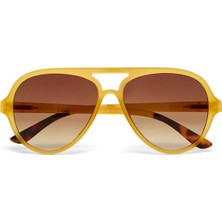 Okkia Alessio Unisex Güneş Gözlüğütransparan Sarı / Lens: Kahverengi Degrade
