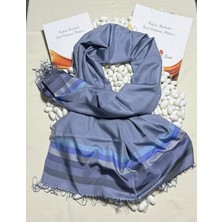 Kulplu Kadınlar Lila Desenli Ipek Şal