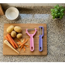 Ludia Ludıa Pratik 2'li Ergonomik Saplı Renkli Sebze Meyve Soyacağı Seti