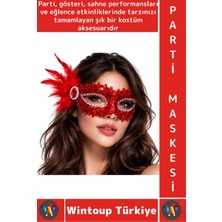 Wintoup #partimaskesi Luxery Estetik Kostüm Davet Yılbaşı Cosplay Balo Şık Taşlı Venedik Parti Maskesi