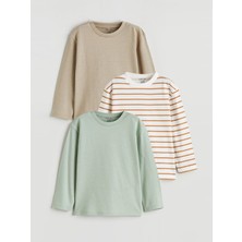 Lcw Bej Bisiklet Yaka Erkek Bebek Tişört 3'lü