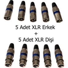 CHESTER 10’lu Profesyonel Xlr Jak Seti (5 Dişi + 5 Erkek) - Mikrofon ve Ses Kablosu Konnektör Paketi