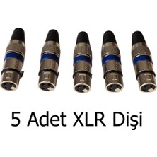 CHESTER Profesyonel Xlr Dişi Jak - Mikrofon ve Ses Sistemleri Için 3 Pinli Konnektör - 5'li Set