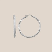 Altıntaş Beyaz Altın Burgu Halka Küpe