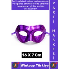Wintoup #partimaskesi Kadın Erkek Kostüm Davet Yılbaşı Cosplay Metalize Parlak Şık Parti Maskesi 16 x 7 cm