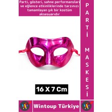 Wintoup #partimaskesi Kadın Erkek Kostüm Davet Yılbaşı Cosplay Metalize Parlak Şık Parti Maskesi 16 x 7 cm