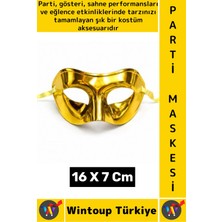 Wintoup #partimaskesi Kadın Erkek Kostüm Davet Yılbaşı Cosplay Metalize Parlak Şık Parti Maskesi 16 x 7 cm