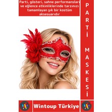 Wintoup #partimaskesi Luxery Estetik Kostüm Davet Yılbaşı Cosplay Balo Şık Tüylü Venedik Parti Maskesi