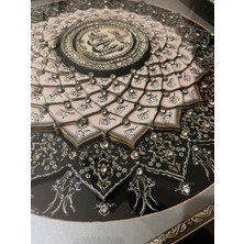 Özel Tasarım Kristal Taşlı Esmaül Hüsna Tablo - Modern Islami Duvar Dekoru