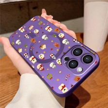 Ucuc iPhone 15 Pro Uyumlu Metalik Dokulu Kamera Koruma Anti-Darbe Manyetik Silikon Kılıf