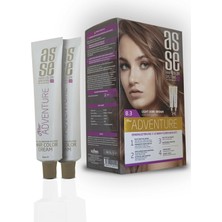 Asse Adventure Set Saç Boyası, Kalıcı ve Canlı Renkler 1+1 İki Kullanım Seti (No:8.3 Açık Dore Kumral)