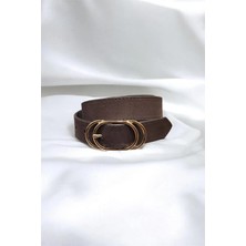 Nish&Chic Gold Düğmeli Süet Kemer