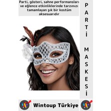Wintoup #partimaskesi Göz Çevresi Işlemeli Estetik Kostüm Davet Yılbaşı Cosplay Balo Şık Tüylü Parti Maskesi